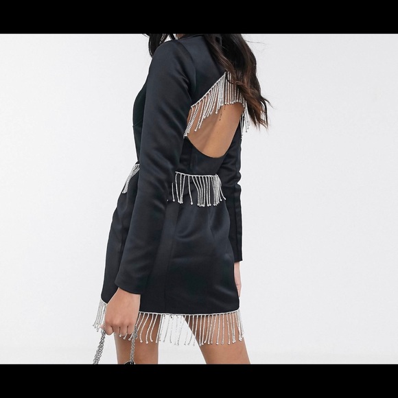 Tux Dress With Embellished Trim - Picture 3 of 3